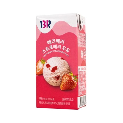 [배스킨라빈스] 딸기맛 우유 190ml 1개(냉장)
